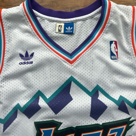 Utah Jazz Adidas Hardwood Classics Karl Malone Jersey Size Men Small - Picture 5 of 6